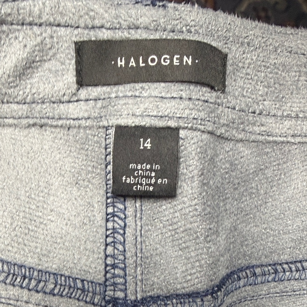 Halogen Navy Straight Leg Faux Leather Pants - Picture 2 of 13